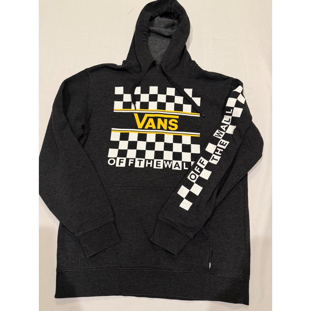 Vans pullover check graphic off the wall hoodie mens medium excellent condition